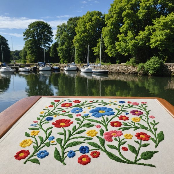 Où trouver une maison de vacances en Bretagne avec des cours de broderie traditionnelle et des balades en bateau?